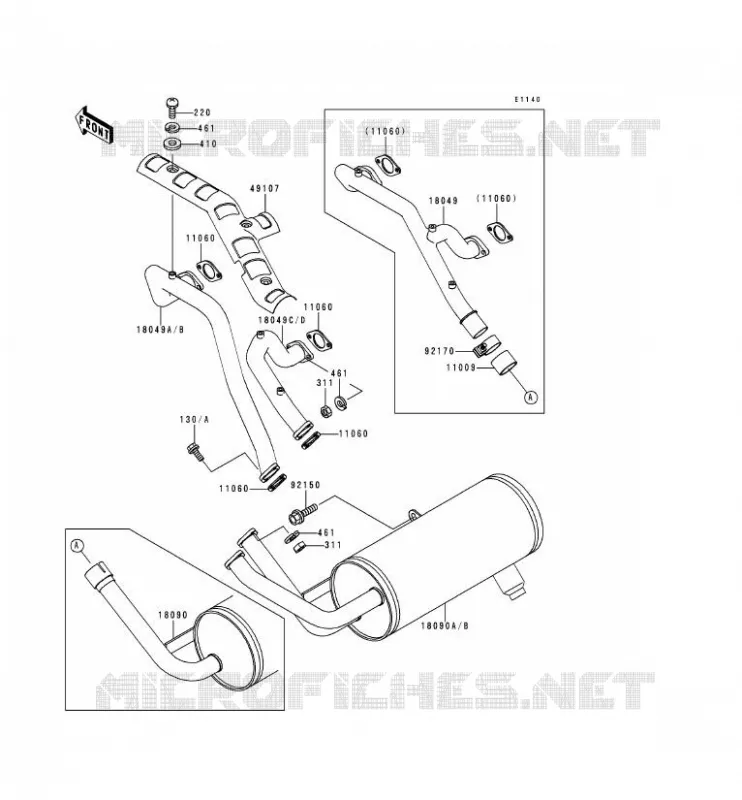 EXHAUST Kawasaki SSV 620 1999 MULE 2500  KAF620-C5