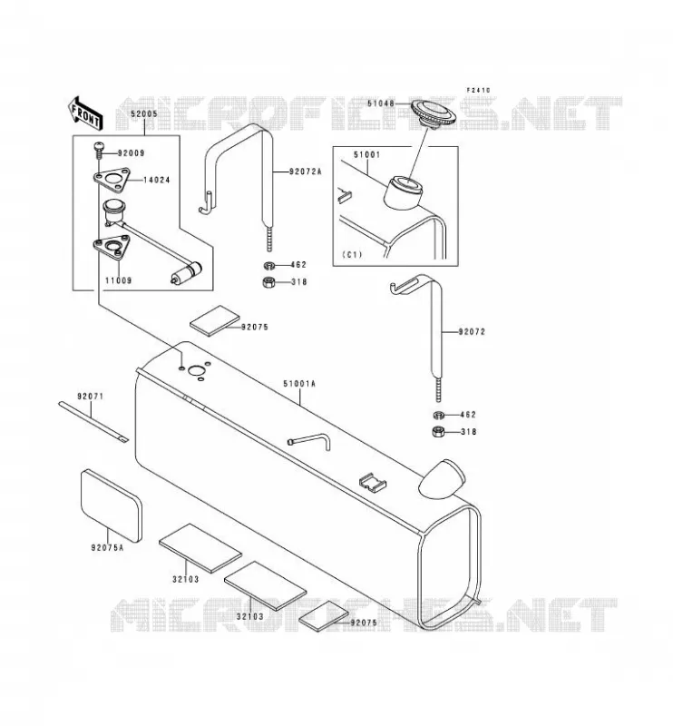 FUEL TANK Kawasaki SSV 620 1999 MULE 2500  KAF620-C5