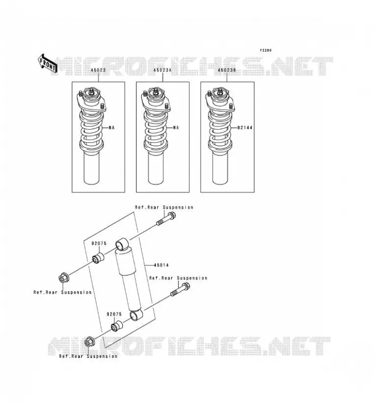 SUSPENSION - SHOCK ABSORBER Kawasaki SSV 620 1999 MULE 2500  KAF620-C5