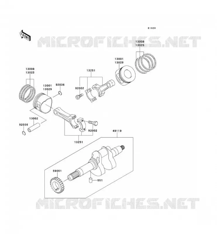 CRANKSHAFT - PISTON Kawasaki SSV 620 no_year MULE 2500  KAF620-C6