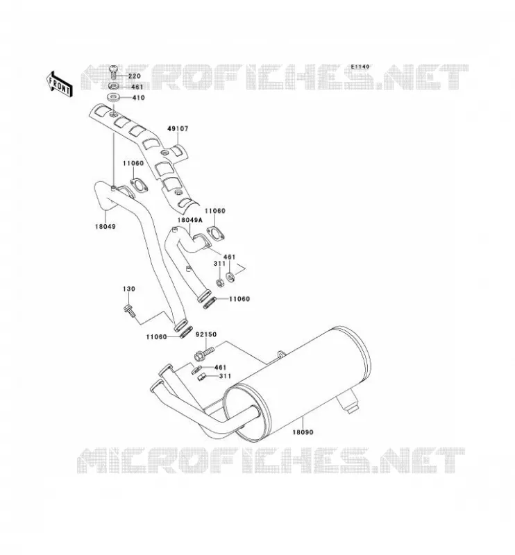 EXHAUST Kawasaki SSV 620 no_year MULE 2500  KAF620-C6