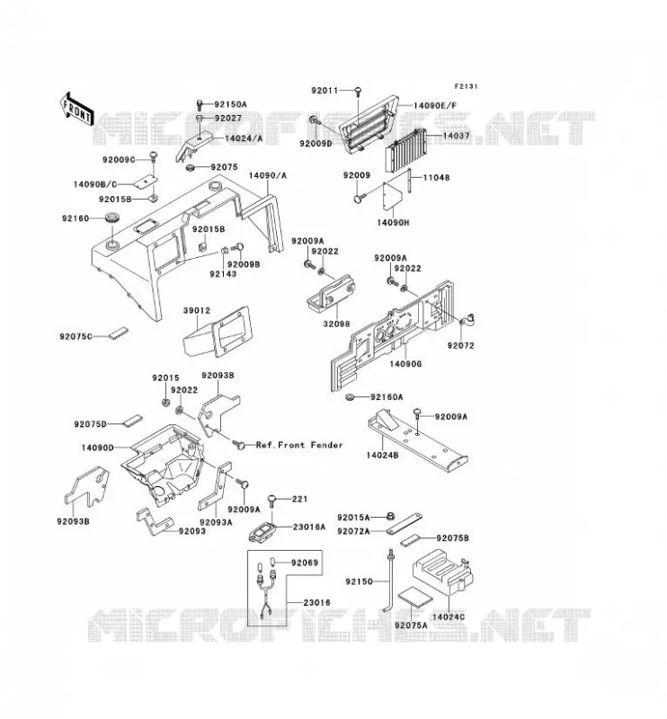 FRAME PARTS (COUVERTURE) Kawasaki SSV 620 no_year MULE 2500  KAF620-C6
