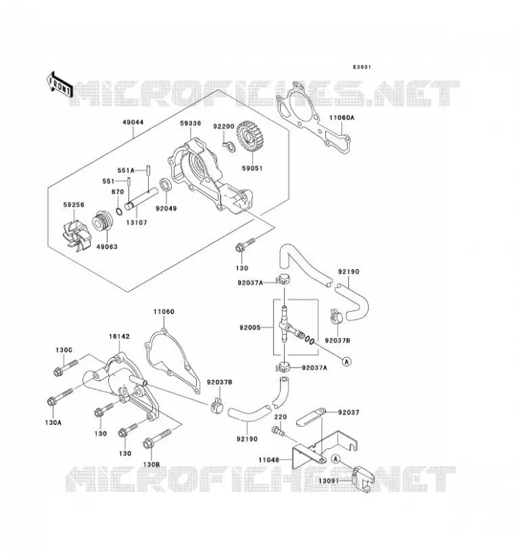 WATER PUMP Kawasaki SSV 620 no_year MULE 2500E  KAF620-D1