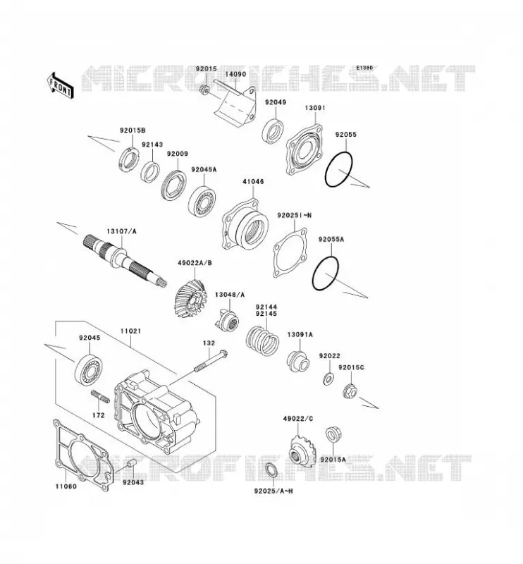 DRIVE SHAFT Kawasaki SSV 620 2001 MULE 3010 4X4  KAF620-E1