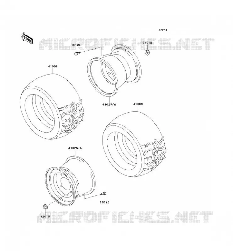 WHEELS - TIRES Kawasaki SSV 620 no_year MULE 3010 4X4  KAF620-E1