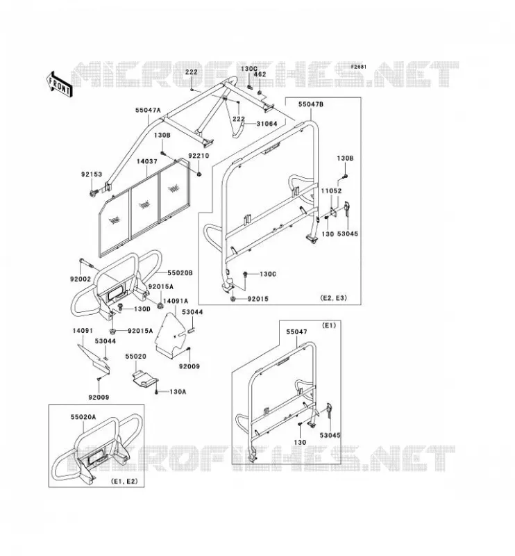PROTECTION - CHASSIS CAB Kawasaki SSV 620 no_year MULE 3010 4X4  KAF620-E1
