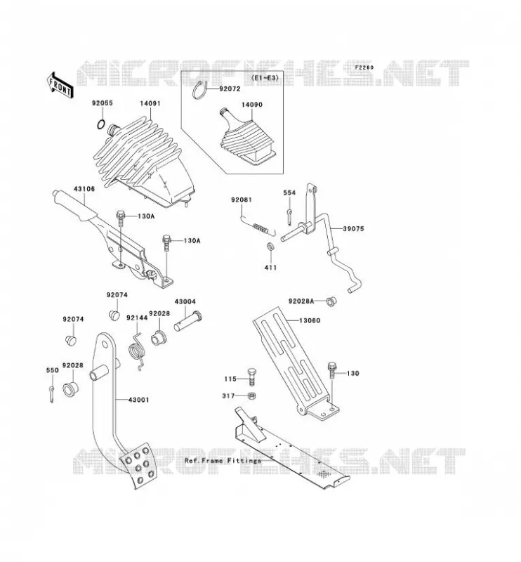 BRAKE PEDAL Kawasaki SSV 620 2002 MULE 3010 4X4  KAF620-E2