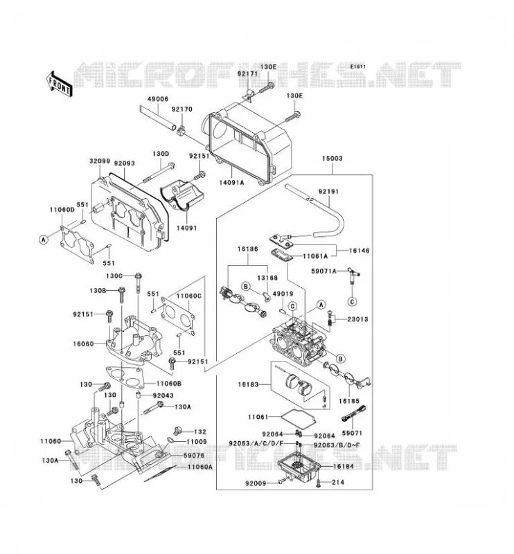 CARBURETOR Kawasaki SSV 620 2002 MULE 3010 4X4  KAF620-E2
