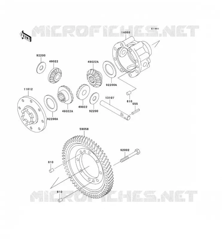 DIFFERENTIAL Kawasaki SSV 620 2002 MULE 3010 4X4  KAF620-E2