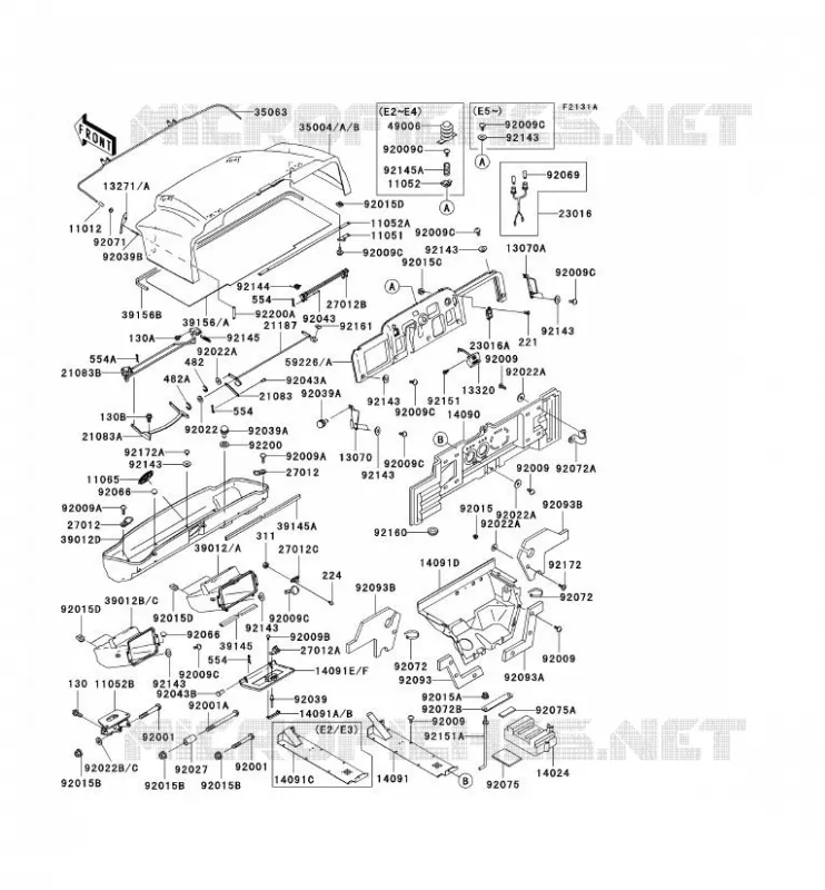 FRAME PARTS (COUVERTURE) Kawasaki SSV 620 2002 MULE 3010 4X4  KAF620-E2