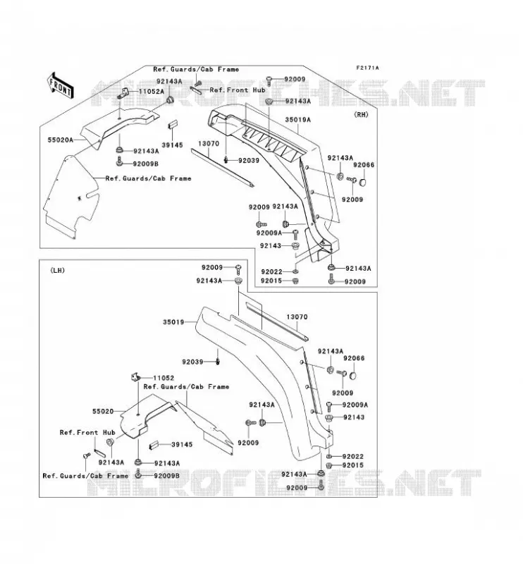 FRONT FENDER Kawasaki SSV 620 2002 MULE 3010 4X4  KAF620-E2