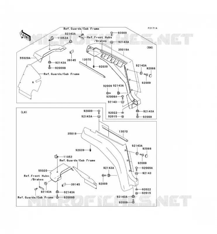 FRONT FENDER Kawasaki SSV 620 no_year MULE 3010 4X4  KAF620-E2