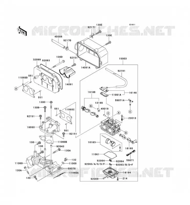 CARBURETOR Kawasaki SSV 620 2003 MULE 3010 4X4  KAF620-E3