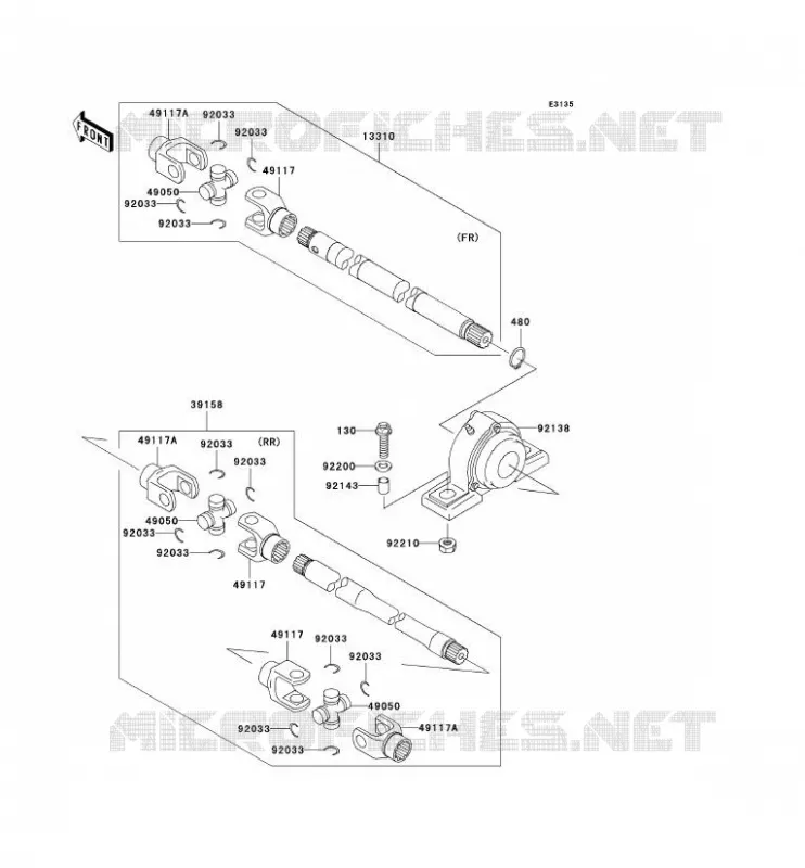 DRIVE SHAFT(H&Eacute;LICE) Kawasaki SSV 620 no_year MULE 3010 4X4  KAF620-E3