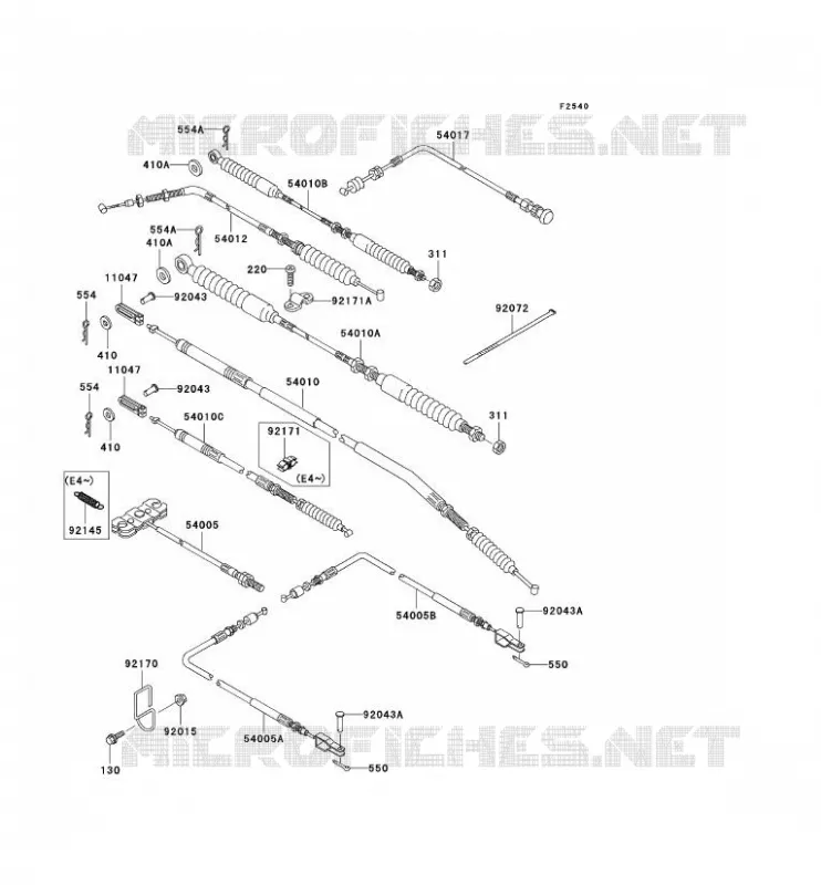 CABLES Kawasaki SSV 620 2004 MULE 3010 4X4  KAF620-E4