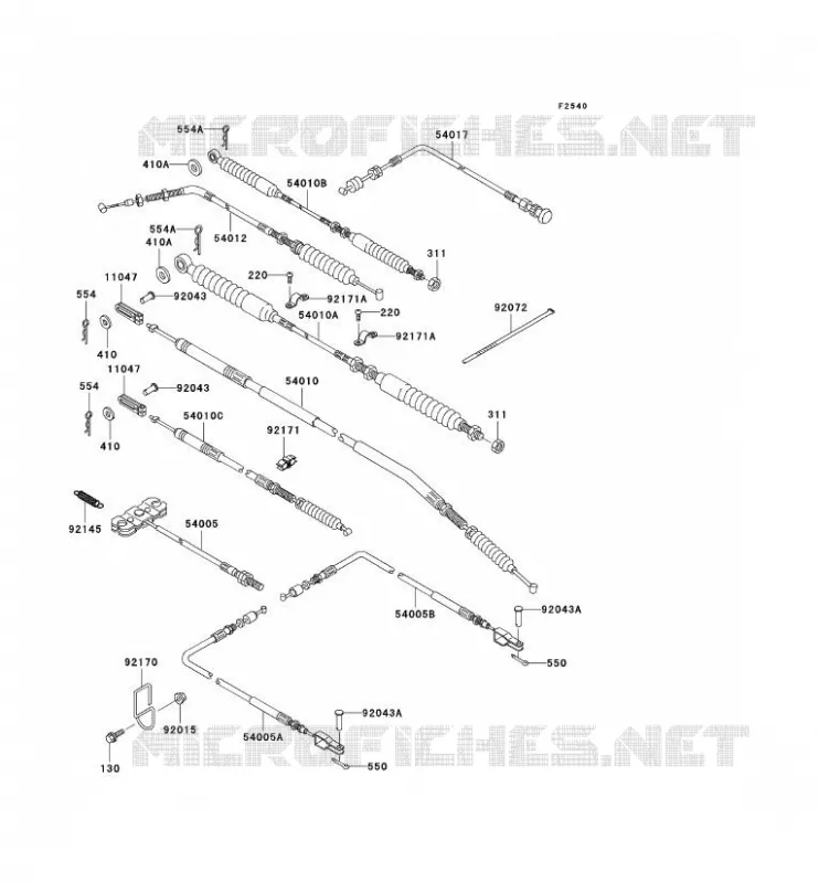 CABLES Kawasaki SSV 620 2006 MULE 3010 4X4  KAF620E6F