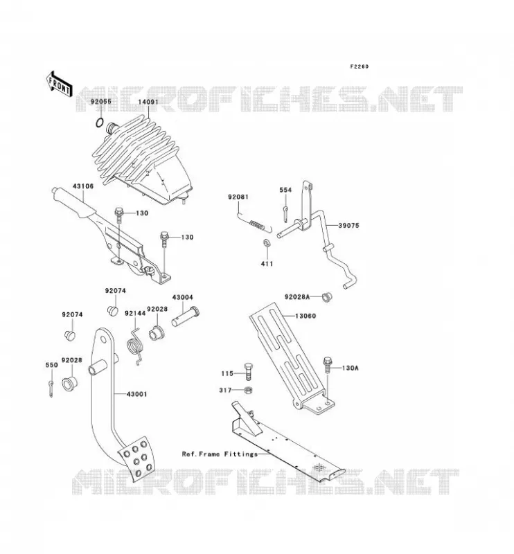BRAKE PEDAL - THROTTLE LEVER Kawasaki SSV 620 2006 MULE 3010 4X4  KAF620E6F
