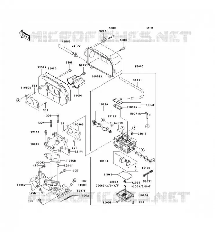 CARBURETOR Kawasaki SSV 620 2006 MULE 3010 4X4  KAF620E6F