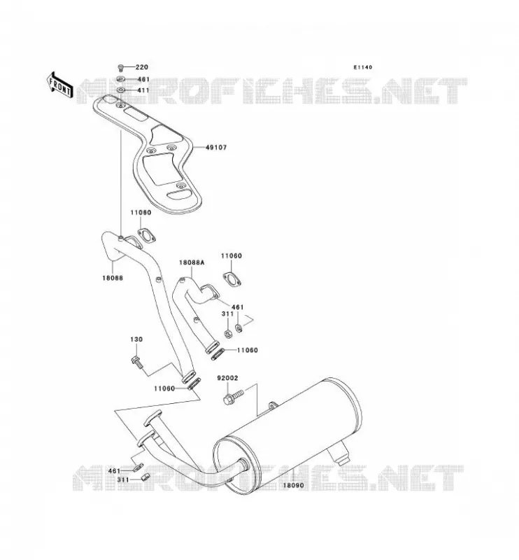 EXHAUST Kawasaki SSV 620 2006 MULE 3010 4X4  KAF620E6F