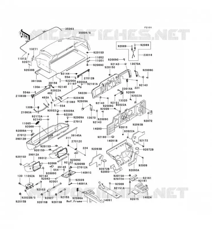 FRAME PARTS (COUVERTURE) Kawasaki SSV 620 2008 MULE 3010 4X4  KAF620E8F