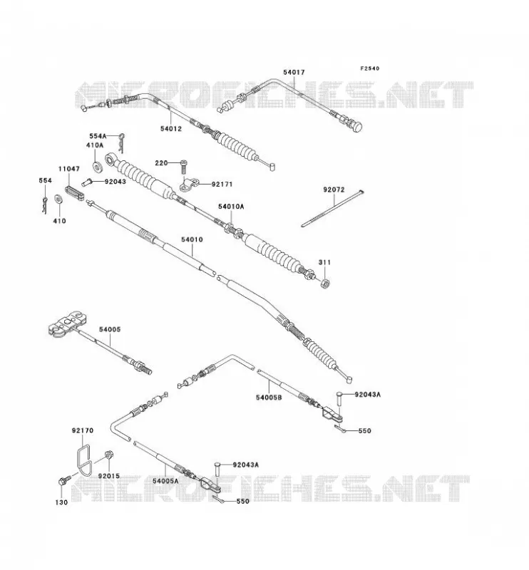 CABLES Kawasaki SSV 620 no_year MULE 3020  KAF620-F1