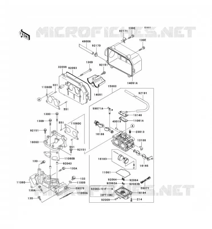 CARBURETOR Kawasaki SSV 620 no_year MULE 3020  KAF620-F1
