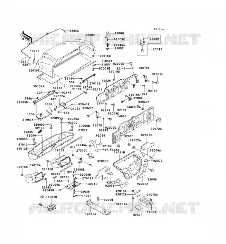 FRAME PARTS (COUVERTURE) Kawasaki SSV 620 no_year MULE 3020  KAF620-F2