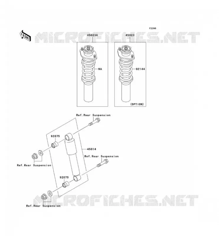 SUSPENSION - SHOCK ABSORBER Kawasaki SSV 620 no_year MULE 3020  KAF620-F3