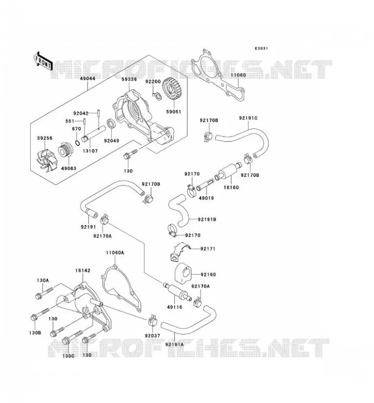 WATER PUMP Kawasaki SSV 620 no_year MULE 3020  KAF620-F3