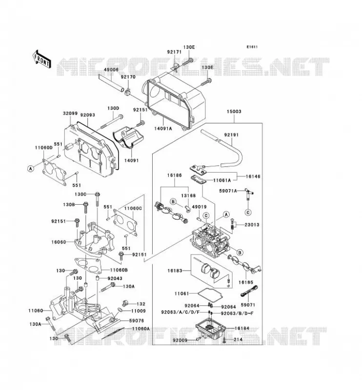 CARBURETOR Kawasaki SSV 620 2001 MULE 3000  KAF620-G1
