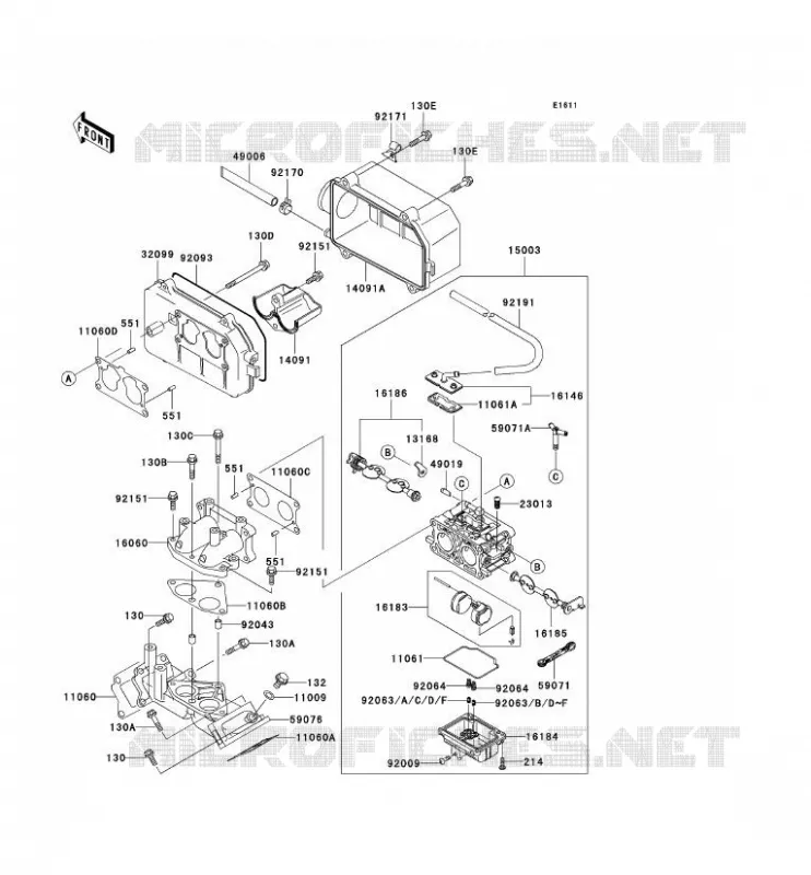 CARBURETOR Kawasaki SSV 620 no_year MULE 3000  KAF620-G1