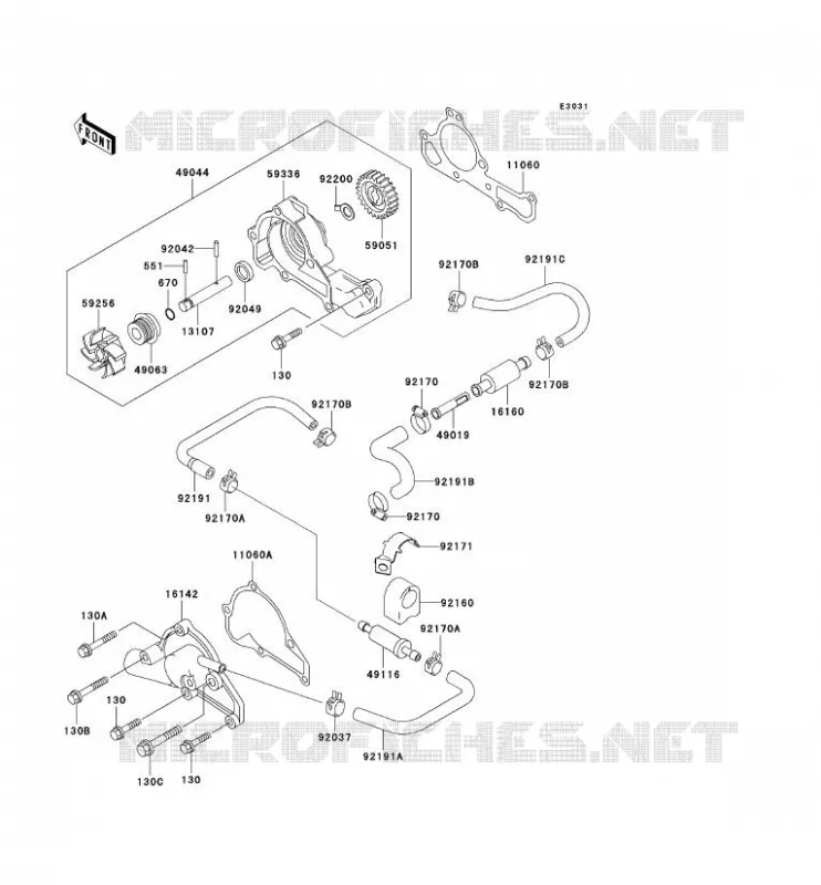 WATER PUMP Kawasaki SSV 620 no_year MULE 3000  KAF620-G1