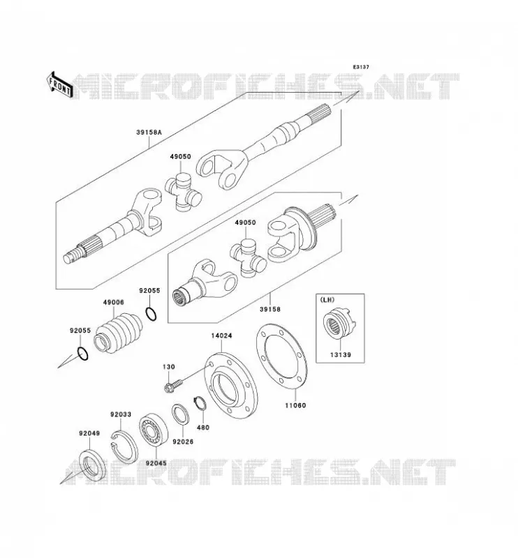 DRIVE SHAFT(ARRI&Egrave;RE) Kawasaki SSV 620 no_year MULE 3000  KAF620-G2