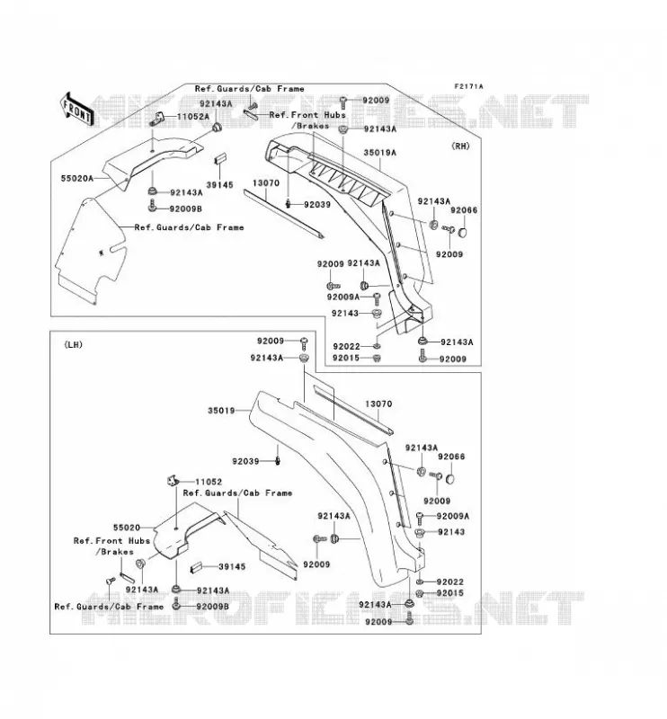 FRONT FENDER Kawasaki SSV 620 no_year MULE 3000  KAF620-G2