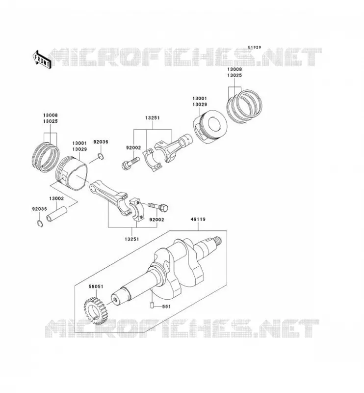 CRANKSHAFT - PISTON Kawasaki SSV 620 no_year MULE 3000  KAF620-G3