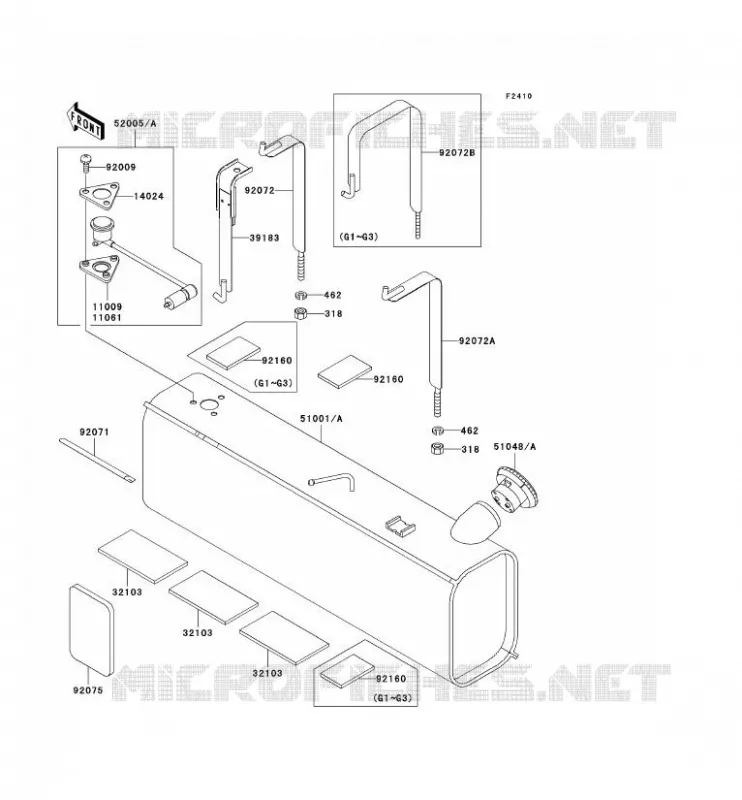 FUEL TANK Kawasaki SSV 620 2004 MULE 3000  KAF620-G4