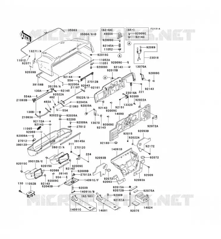 FRAME PARTS (COUVERTURE) Kawasaki SSV 620 no_year MULE 3000  KAF620-G4