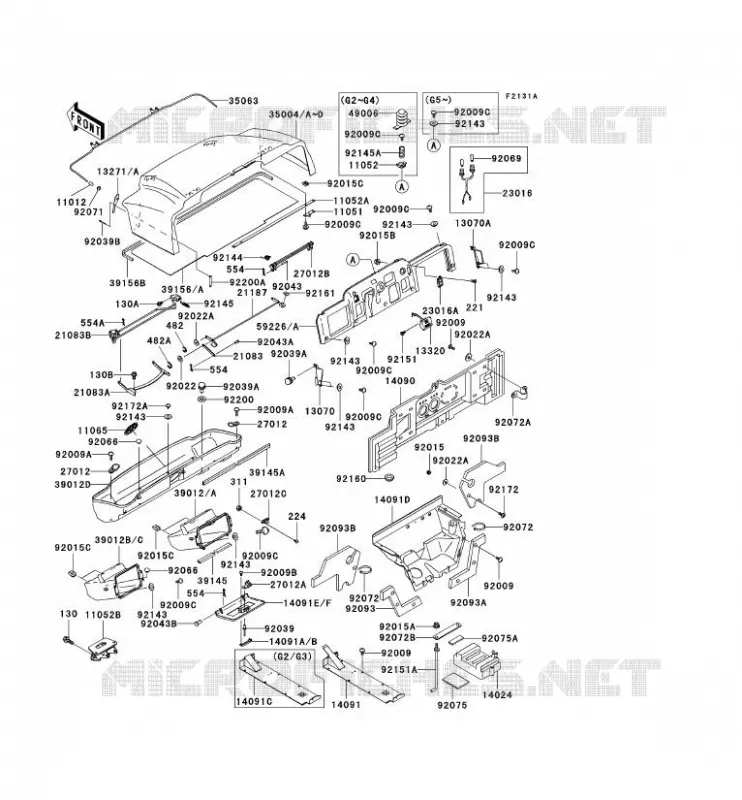FRAME PARTS (COUVERTURE) Kawasaki SSV 620 no_year MULE 3000  KAF620-G5