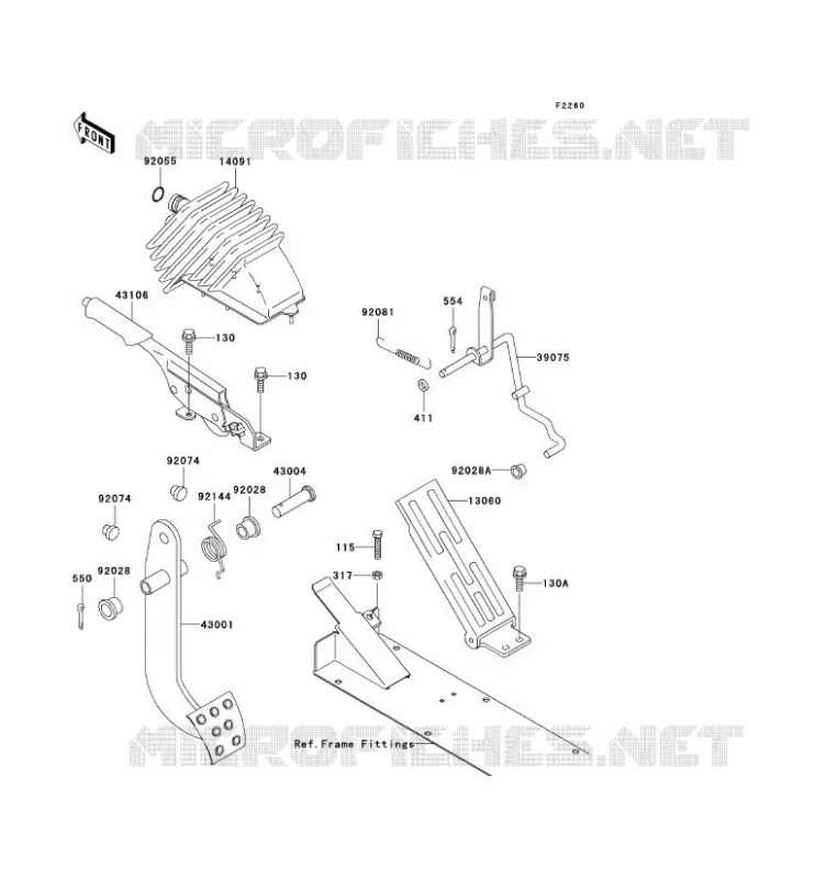 BRAKE PEDAL - THROTTLE LEVER Kawasaki SSV 620 2007 MULE 3000  KAF620G7F