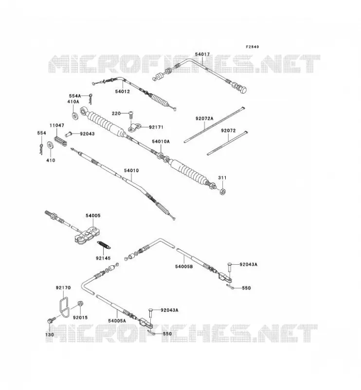 CABLES Kawasaki SSV 620 2008 MULE 3000  KAF620G8F