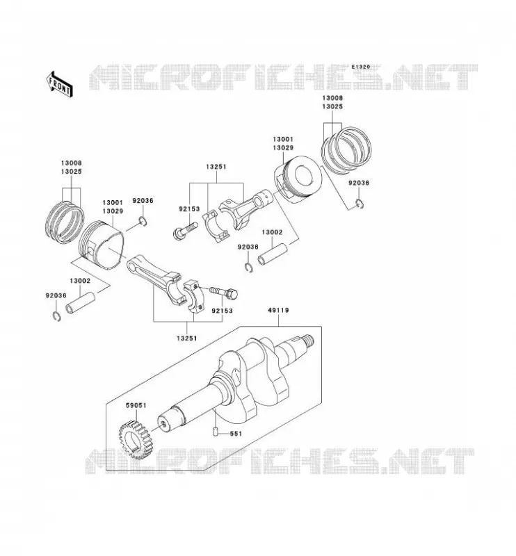 CRANKSHAFT - PISTON Kawasaki SSV 620 2008 MULE 3000  KAF620G8F