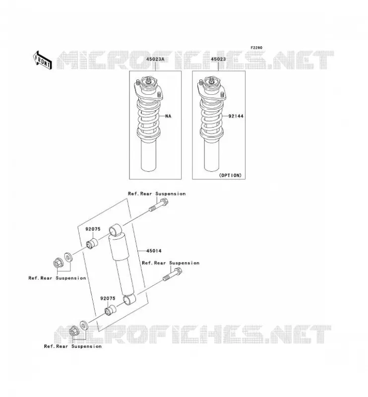 SUSPENSION - SHOCK ABSORBER Kawasaki SSV 620 2008 MULE 3000  KAF620G8F