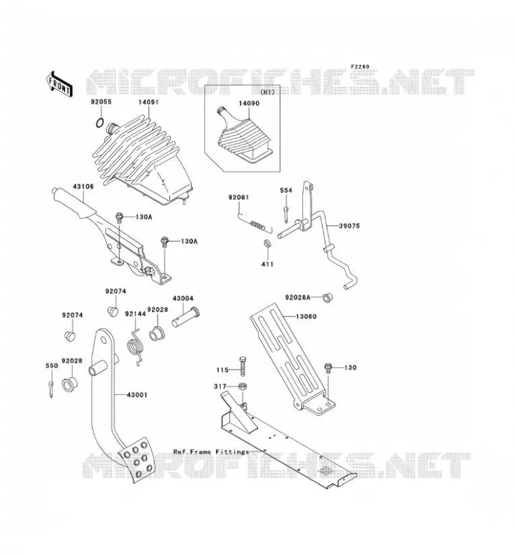 BRAKE PEDAL - THROTTLE LEVER Kawasaki SSV 620 no_year MULE 3010 4X4  KAF620-H1