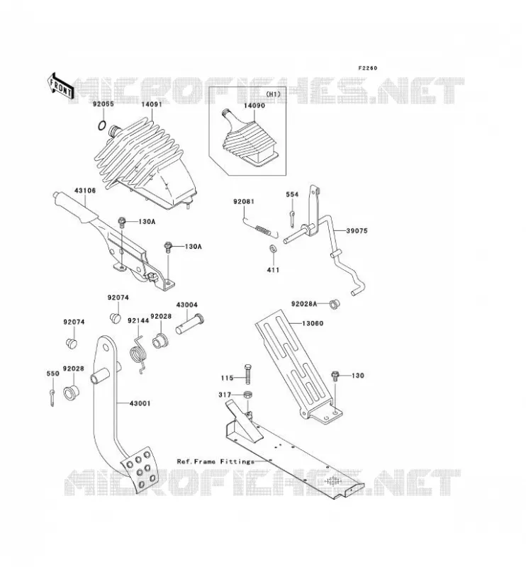 BRAKE PEDAL - THROTTLE LEVER Kawasaki SSV 620 no_year MULE 3010 4X4  KAF620-H2