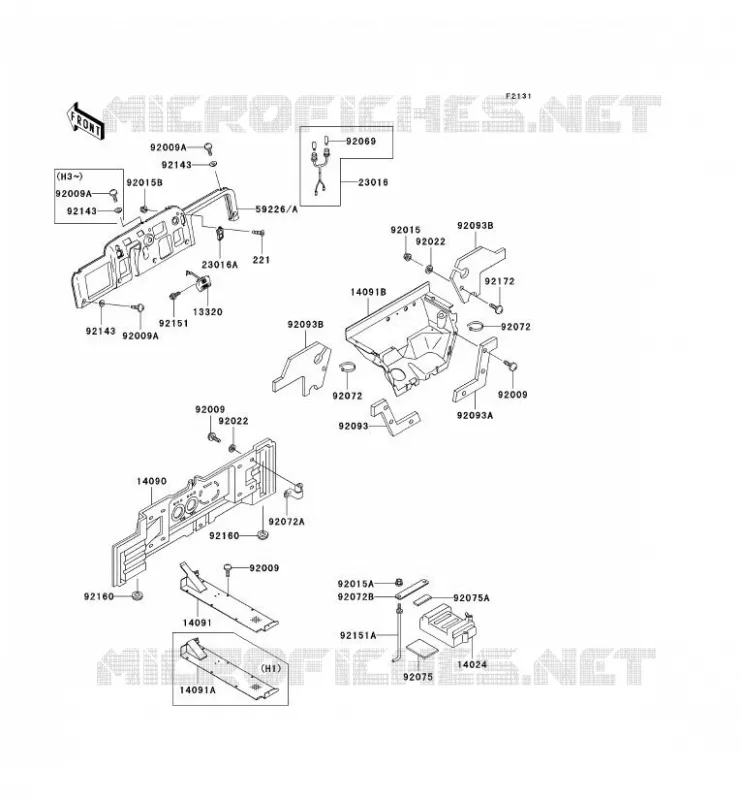 FRAME PARTS (COUVERTURE) Kawasaki SSV 620 no_year MULE 3010 4X4  KAF620-H2
