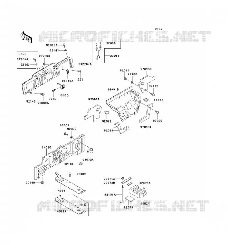 FRAME PARTS (COUVERTURE) Kawasaki SSV 620 no_year MULE 3010 4X4  KAF620-H3
