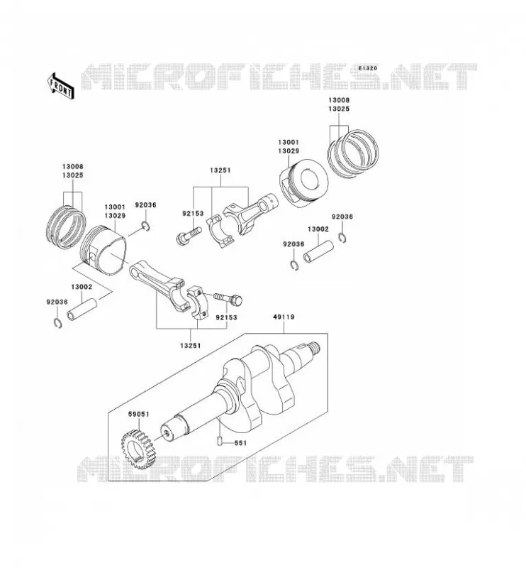 CRANKSHAFT - PISTON Kawasaki SSV 620 2006 MULE 3010 4X4  KAF620H6F