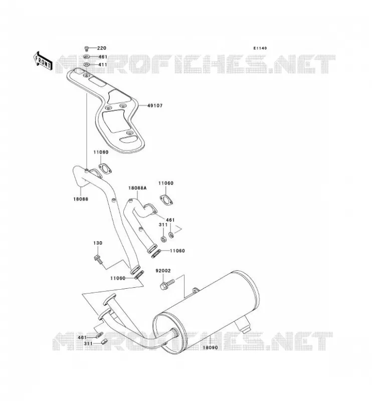 EXHAUST Kawasaki SSV 620 2006 MULE 3010 4X4  KAF620H6F