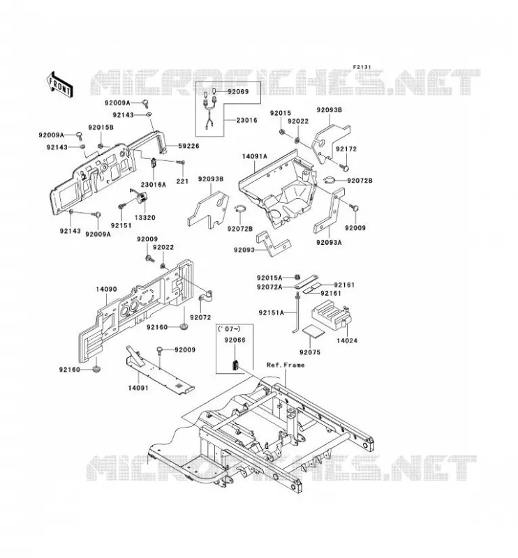 FRAME PARTS (COUVERTURE) Kawasaki SSV 620 2006 MULE 3010 4X4  KAF620H6F