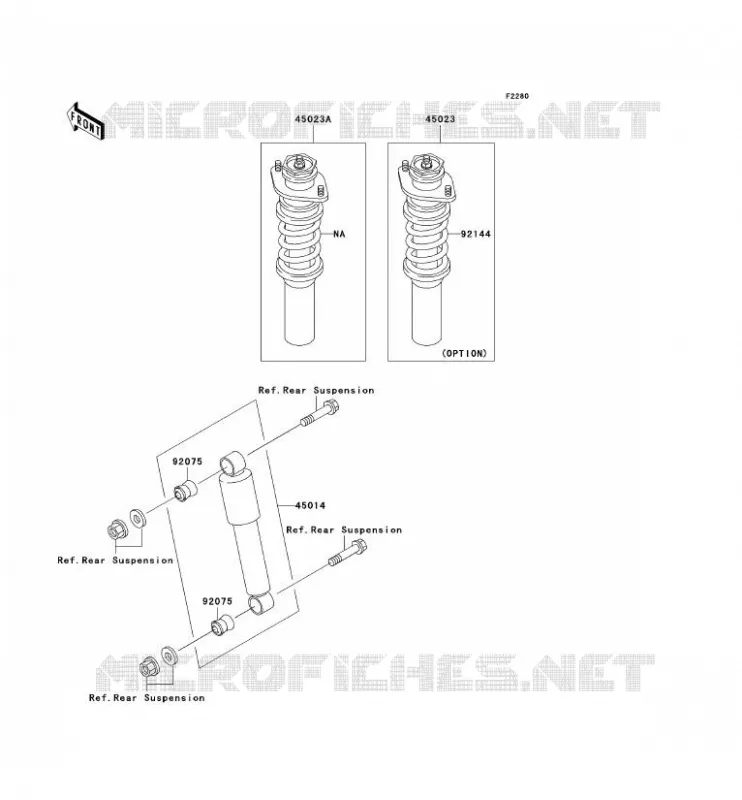 SUSPENSION - SHOCK ABSORBER Kawasaki SSV 620 2006 MULE 3010 4X4  KAF620H6F